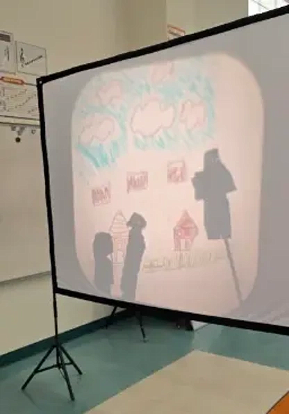 Shadow puppets on a screen